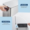 Slim 4 Gallon / 15L Stainless Steel Step Trash Can - Soft-Close Lid, Removable Inner Bucket, Space-Saving Rectangular Design,Silver - 2 of 4