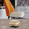 POVISON Modern Counter Height Bar Stools Set of 2, 30" Seat Height Upholstered Barstools with Wingback Back, Metal Frame, Orange - 4 of 4