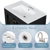 XINGHANZHENXUAN Vintage Style Bathroom Vanity with Sink, Soft-Close 2-Door Cabinet with Drawer & Ceramic Basin (Faucet Not Included) - 4 of 4