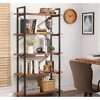Gulches 5-Tier Industrial Etagere Bookcase, Brown Display Shelf Unit for Home Office - 3 of 4
