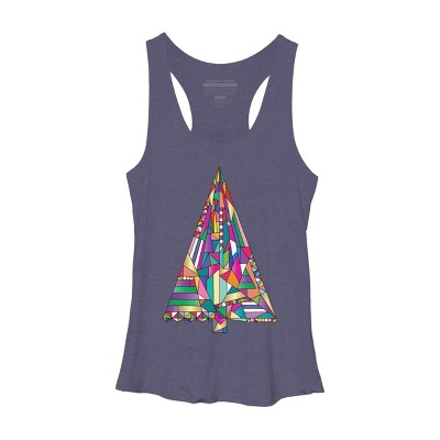 Women's Design By Humans Christmas tree abstract By xgdesign Racerback Tank Top