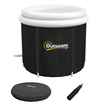 Portable Ice Bath Tub, Outdoor Cold Plunge Tub With Thermo Lid, Cover ...