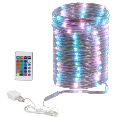 Sunnydaze Indoor LED Light Strip with Remote Control, 16 Colors and 4 Dynamic Settings, 32.8-Foot, 100 LEDs