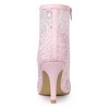 Allegra K Women's Lace Mesh Floral Embroidered Stiletto Heels Ankle Boots - 3 of 4