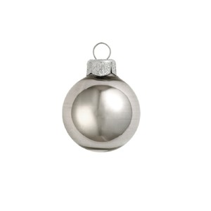 Northlight 6ct Silver Smoke Shiny Finish Glass Christmas Ball Ornaments - 4" (100mm) - 1 of 2