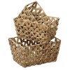 Evideco French Home Goods Set of 3 Water Hyacinth Baskets with Handles - Natural Braided Design for Stylish Home Organization - 3 of 4