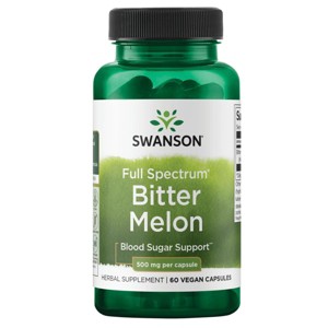 Swanson Full Spectrum Bitter Melon, Blood Sugar Support, 500 mg (60 Vegan Capsules). - 1 of 2