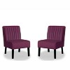 CAVINAS Velvet Upholstered Accent Chair with Minimalist Design,Modern Armless Chairs with Solid Wood Legs for Bedroom,Reading Room,2PC - 2 of 4