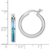Black Bow Jewelry Created Blue Opal Inlay Round Hoop Earrings in Silver, 20mm (3/4 in) - 4 of 4