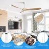Large 60 Inch Modern Ceiling Fan No Light Energy Efficient DC Motor 3 Solid Wood Blades Ceiling Fan With Remote Control Farmhouse Ceiling Fans - 3 of 4