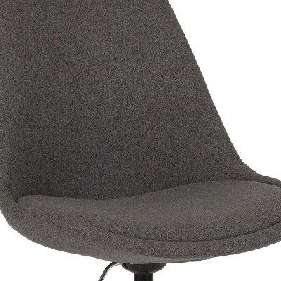 Mid-Back Dark Gray Fabric Swivel Task Office Chair with Chrome Base