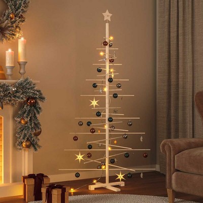 Wooden Christmas Tree for Decoration 70.9" Solid Wood Pine