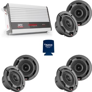 MTX Audio Bundle - 3 Pairs of WET65-C Wet Series 6.5" Coax Speaker - Charcoal, & MTX Audio Bundle - WET75.4 100W x 4 @ 2Ω Marine Amplifier - 1 of 4