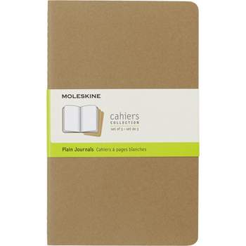 Moleskine Cahier Journals, No Rule, 3pk, 80 sheets per Notebook, 5.25" x 8.25" - Brown