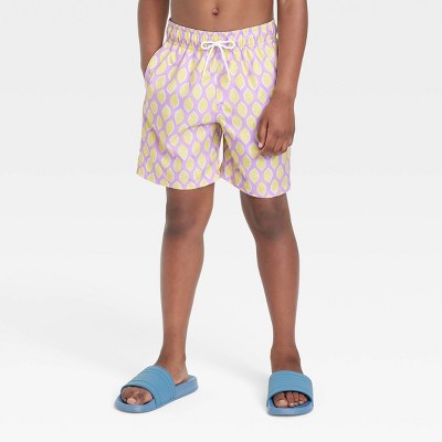 Boys' Lemon Print Swim Shorts - Cat & Jack™ Purple