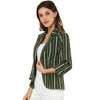 Allegra K Women's Striped 3/4 Sleeves Open Front Casual Notched Lapel Blazer - 2 of 4