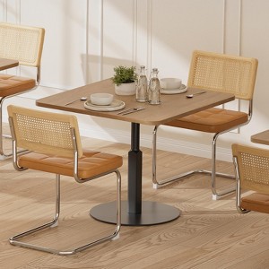Okak Mid Century Breuer Designed Rattan Back Dining Chairs for Kitchen Dining Room,Faux Leather Upholstered Seating Dining Chair Set - 1 of 4