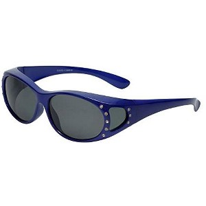 Calabria 2866 POLARIZED Unisex Medium Fitover Sunglasses in Violet with Rhinestones/grey - Frame(Width:140mm/Height:38mm) - 1 of 1