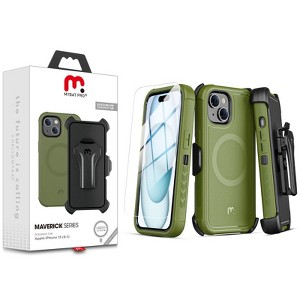 MyBat Pro Maverick Series MagSafe Case w/ Holster and Tempered Glass for Apple iPhone 15 (6.1) - 1 of 4