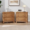 Whisen Wood Farmhouse Nightstand with 3 Drawers - 2 of 4