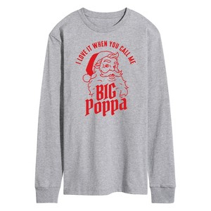 Men's - Instant Message - I Love It When You Call Me Big Poppa Christmas Santa Claus Long Sleeve Graphic T-Shirt - 1 of 4