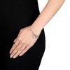 EVERLY JEWELRY | Sterling Silver Pink Stripe Murano Glass Heart Charm Link Bracelet, 7.5 inch - 3 of 4