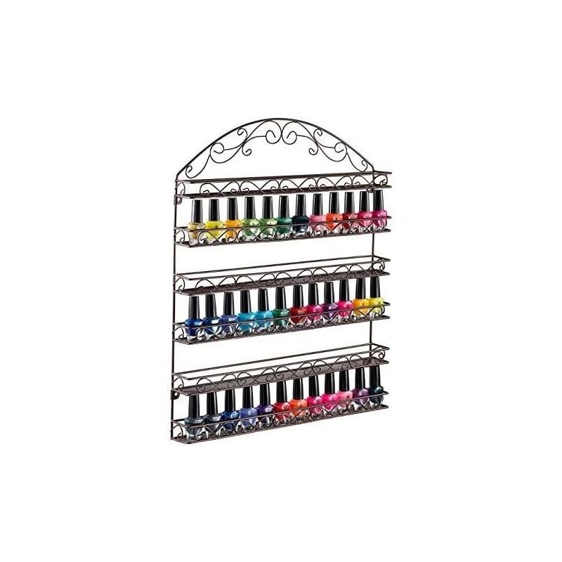Nail Polish Wall Rack Organizer Holds up to 102 Nail Polish Bottles with Metal Frame in Color Bronze - HomeItUsa, 5 of 6