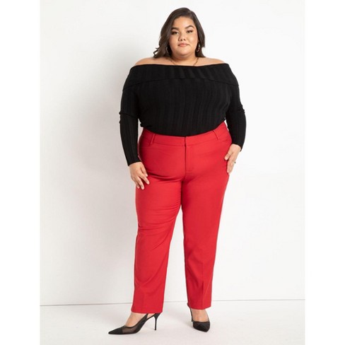 Eloquii Women's Plus Size Gena Fit Kady Pant, 20 - Scarlet Sage