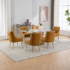 SEYNAR Modern Glam PU Leather Dining Chair or Vanity Chair Set of 6 with Rear Handle - 3 of 4