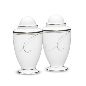 Noritake Platinum Wave Salt & Pepper Shakers - 1 of 3