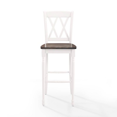 Shelby 47.5" White Wood Double X Bar Stool Set