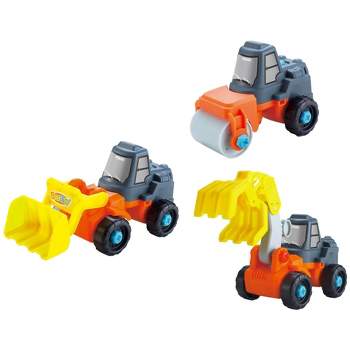Ready! Set! Play! Link 27 Piece 3-In-1 Take-A-Part Construction Toy Truck Turns into Bulldozer, Excavator, And Roller
