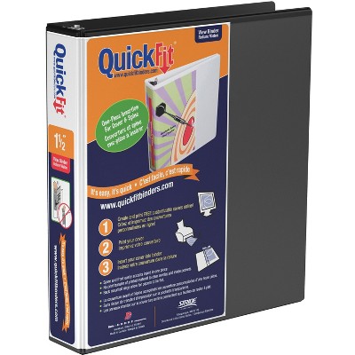 Stride QuickFit 1-1/2 D-Ring View Binder Black 87021