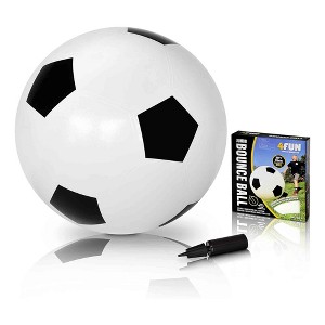4FUN Giant Inflatable Soccer Ball Durable Rubber, Easy Inflation Pump Included, Active Fun Toy for Kids, 30 Inch, Black and White - 1 of 4
