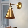 Dewdrop Vintage Industrial Wall Sconce Light, Brushed Brass Cone Shade Wall Light Fixture - 2 of 4
