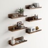 FurnitureR Floating Shelves Set of 6, 15.75 Inch Wide Shelves for Decor Storage, Wall Mounted Wooden Shelves for Living Room, Brown - 3 of 4