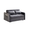 NicBex 55.5" Multifunctional Pull Out Sofa Bed Convertible Velvet Double Lounge Sofa with Side Pockets and USB Socket - 2 of 4