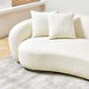 101-Inch Mid-Century Sofa with White Teddy Fabric & 4 Pillows, U-Shaped Sectional for Living Room - 4 of 4