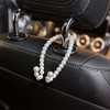 Anna-Kaci Pearl Beaded Car Headrest Hook Set Hanger for Handbags and Accessories - White - 3 of 4