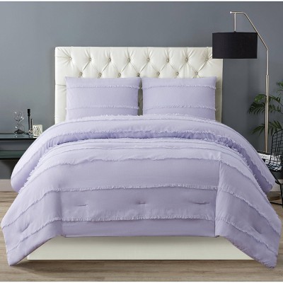 Siriano Full Queen 3pc, Light Purple Queen Bed Set