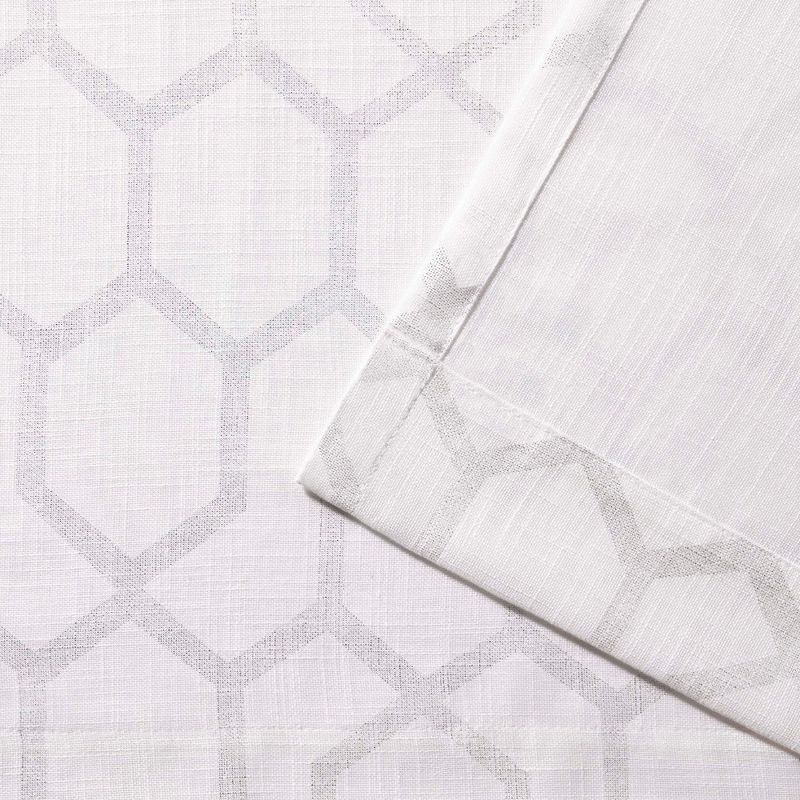 Exclusive Home Panza Sheer Linen Printed Metallic Geometric Grommet Top Window Curtain Panel Pair, 5 of 10