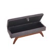 CAVINAS Plush Storage Ottoman Bench with Solid Wood Legs,Footstool with Hidden Compartment,Storage Bench for Living Room,Bedroom - 2 of 4