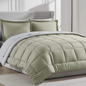 BAGOKIE 5/7 PCS Bed in a Bag Reversible Bedding Set with Comforter, Sheets, Pillow Sham, Pillowcase - 1 of 4