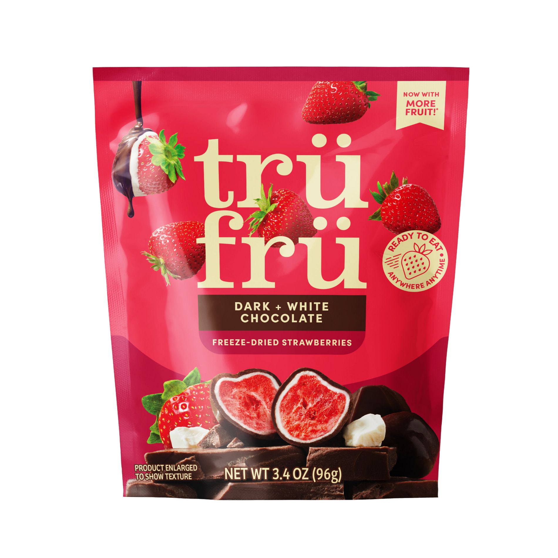 Tru Fru Hyper Dried Strawberries Covered In Dark Chocolate Candy 4.2Oz
