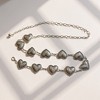 Anna-Kaci Women's Heart Link Chain Belt with Textured Metal Design and Adjustable Fit 45.5in - 4 of 4