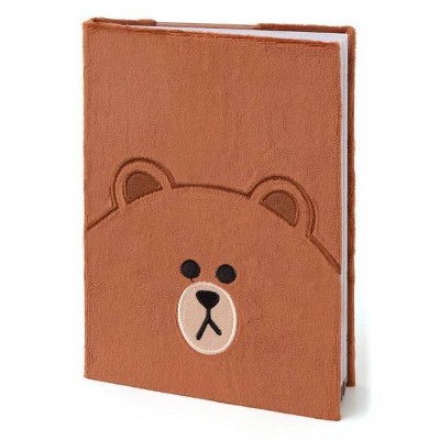 Photo 1 of Line Friends Plush Notebook (Brown) - (Hardcover)