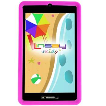 LINSAY 7'' KIDS 64GB Storage Android 13 with Kids PINK Defender Case