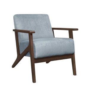 Modern Home Furniture 1pc Accent Chair Cushion Seat Back Blue Gray Upholstery Solid Wood Frame - 1 of 4