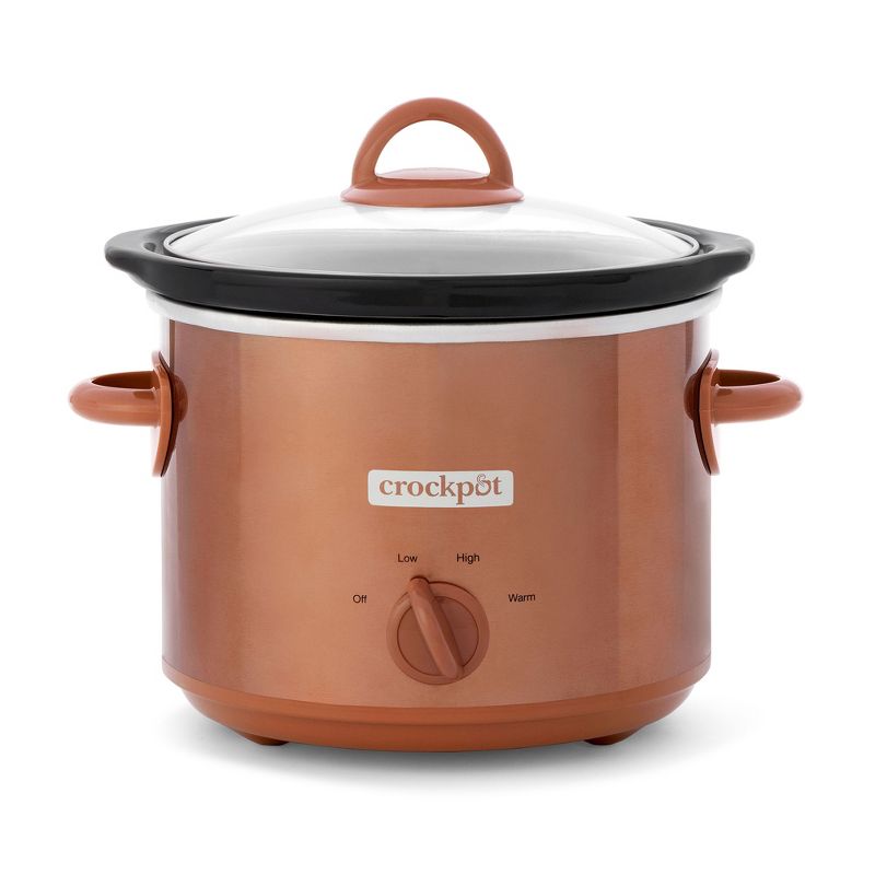 Crock-Pot 3 Quarts Manual Design Series Slow Cooker with 3 Manual Heat Settings Cooks Meals for 3 Plus People with Removable Stoneware Bowl, Copper, 1 of 7