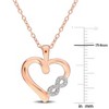 EVERLY JEWELRY | Rose Plated Sterling Silver Diamond Infinity Heart Pendant with Chain, 18 inc - 2 of 4